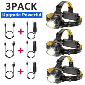 99000000LM Stärkste Wiederaufladbare Stirnlampe Superhelles LED Kopf Taschenlamp (Option: 3Pcs)